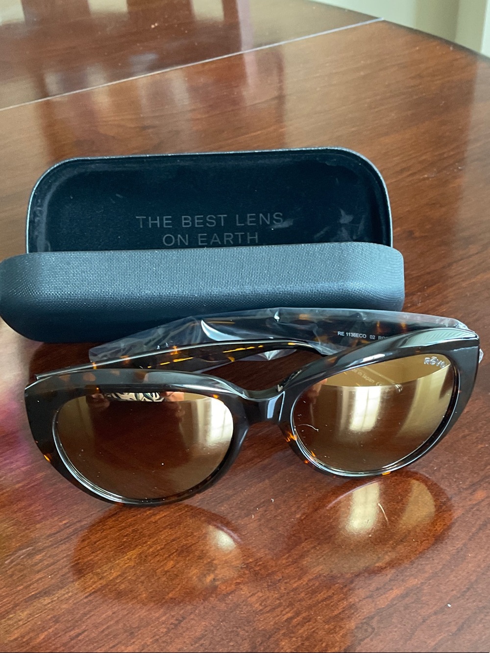 REVO Tortoiseshell Cat-Eye Sunglasses with Brown Lenses